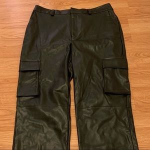 Carlos Santana Vinyl Cargo Pants NWNT Black